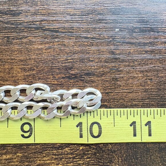 VTG Sterling Silver 925 Heavy Curb Link Chain Necklace Size 20.5" Length - Picture 8 of 10
